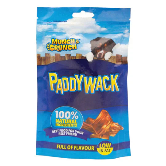 MUNCH & CRUNCH PADDYWACK BEEF DOG SNACK 100G