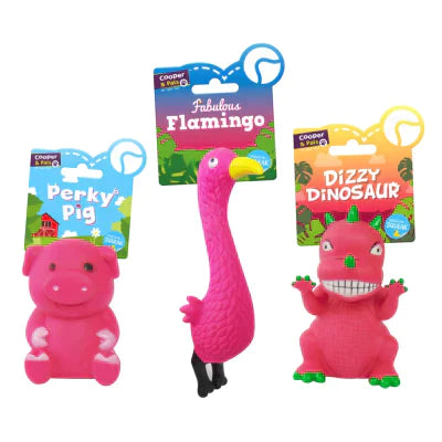 VINYL SQUEAKY DOG TOYS ASSORTED ANIMALS
