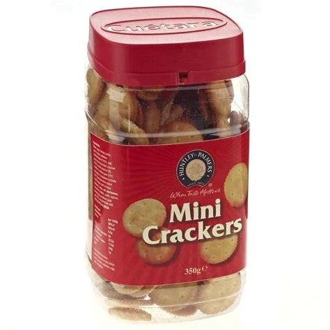 HUNTLEY & PALMERS MINI CRACKERS 250G TUB - CASE OF 12