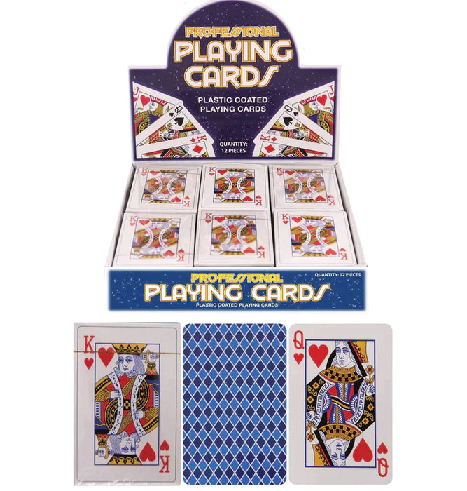 PROFESSIONAL PLASTIC COATED PLAYING CARDS - CASE OF 12